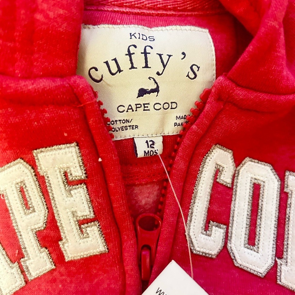Cuffys Cape Cod Zip Up pink sweater 12 months